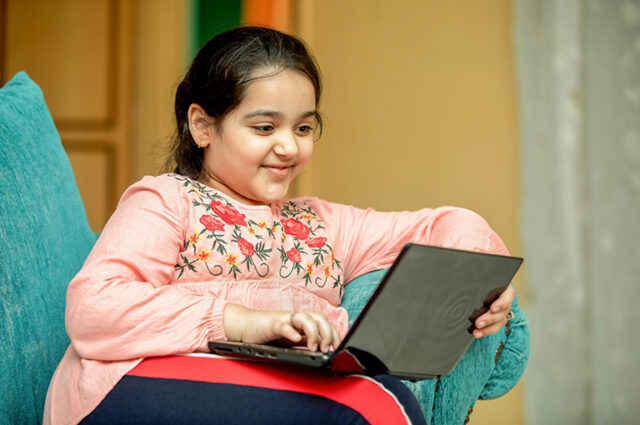 Young girl on laptop